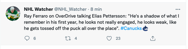 Marc Bergevin doit appeler les Canucks, Elias Pettersson DÉTRUIT à Vancouver