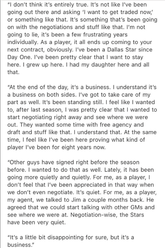 Jeff Gorton et les DG obtiennent la permission de parler à John Klingberg!!!