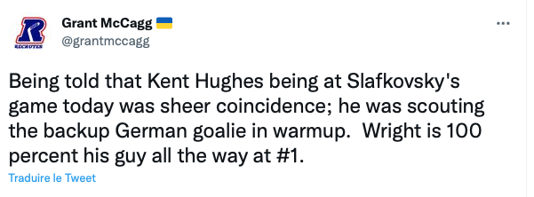 Kent Hughes veut Shane Wright...