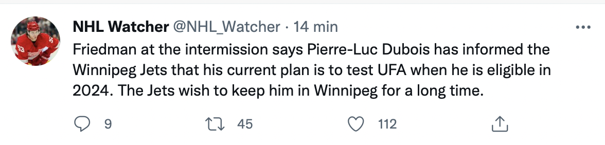 Pierre-Luc Dubois veut signer à Montréal en 2024!!!! AYOYE!!!